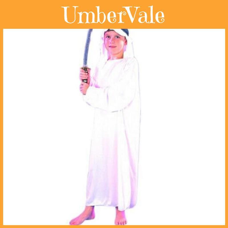 Enchanting Kids Middle Eastern Prince Costume For Boys And Girls In Striped Polyester Fabric