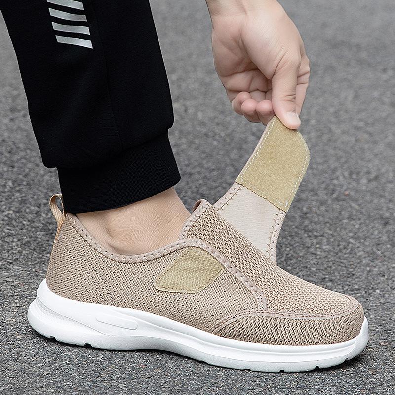 Hot-selling summer shoes men's and women's wide version Velcro walking shoes breathable mesh sports shoes lightweight casual shoes men's