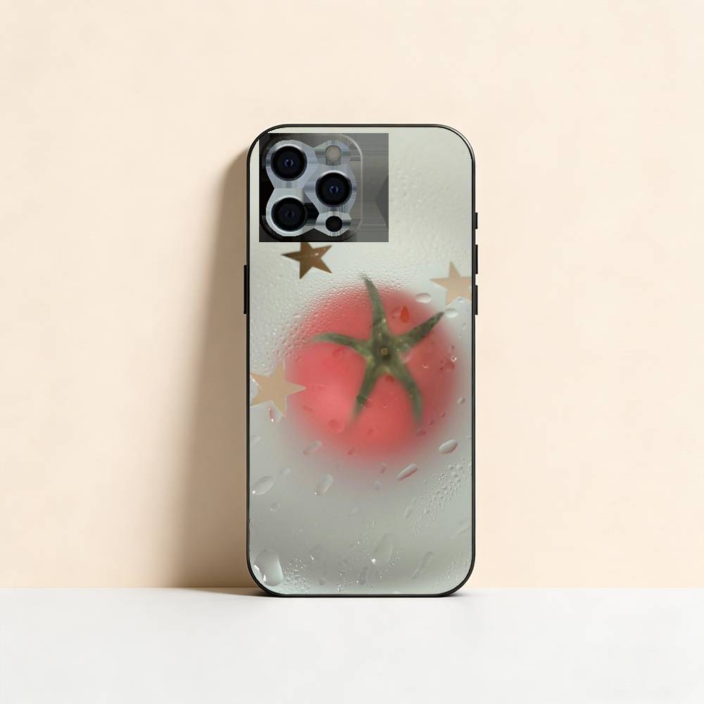 Tomato Fruit Clear Korean Cute ins Phone Case For iPhone 17, 16,15,14,13,12,11 Plus,Pro Max, Others Soft Black Cover