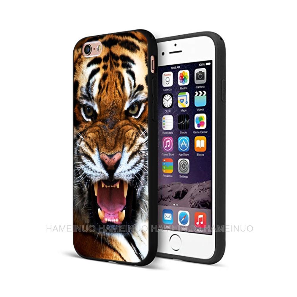 Black Tpu Case for Iphone 5 5s Se 6 6s 7 8 Plus X 10 Silicone Cover XR XS 11 12 Pro MAX Mini SE 2020 Lion Tiger Fashion Animal