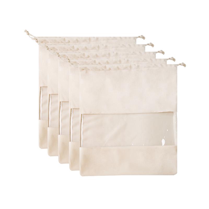 1P DustBag For Handbag Luxury Business Travel Organizer Makeup Pouch Clothes Shoe Storage Velvet With Transparent Drawstring Bag 30x30cm 6330₽