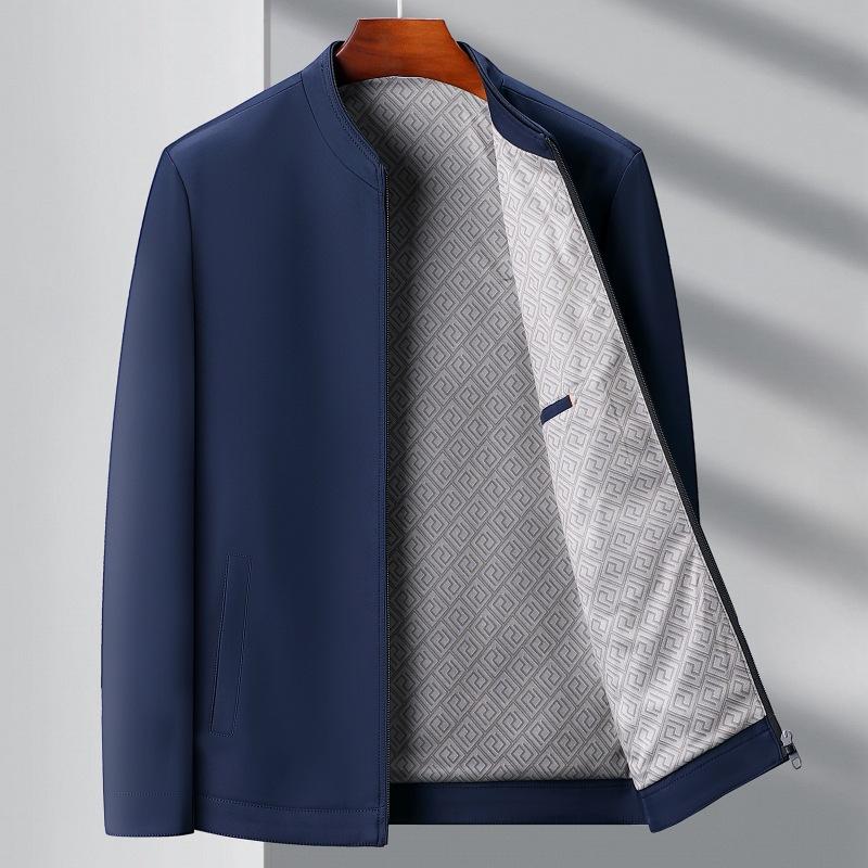New Men's Jacket Spring and Autumn Jacket Middle-aged High-end Business Casual Jacket Dad Lapel Top