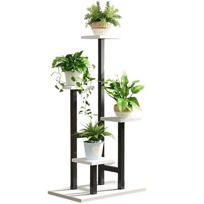Kwietnik Stojący [Metalowy?] Czarno-Biały Loft 4 Poziomy [Kwietnik3]