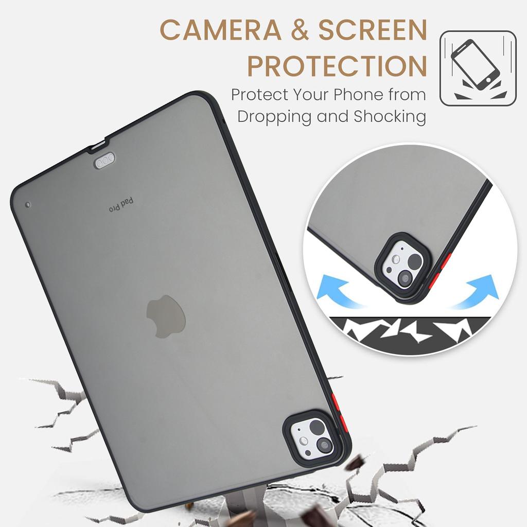 For iPad Pro 11 (2024) Case Skin Touch Matte Acrylic TPU Shockproof Tablet Cover