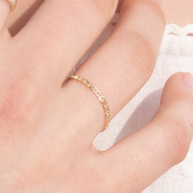 AVANT LE LEVER DE LUNE [14K] Bague Chaîne Flexible GR6