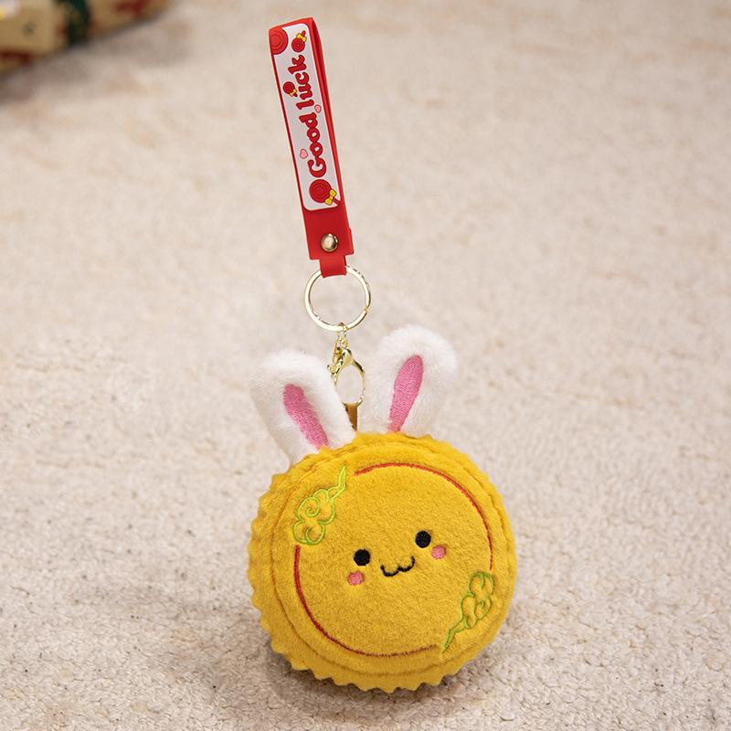 Cute Bunny Moon Cake Pendant Plush Toy Doll Five Kernels Moon Cake Doll Children'S Bag Keychain Pendant