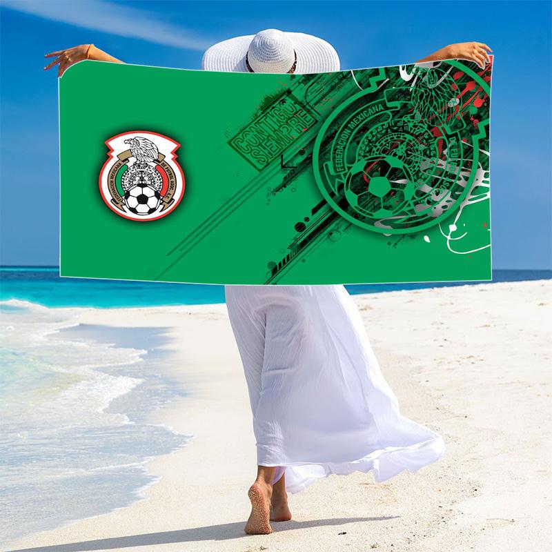 Logo Mexico American Football Print Beach Towel, Large Soft Quick Dry Towel for Beach Camping Swimming