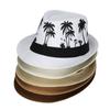 Spring Summer Sun Hat Fedora Cap Men Women Coconut Trees Pattern Beach Hat Jazz Cap Top Hats