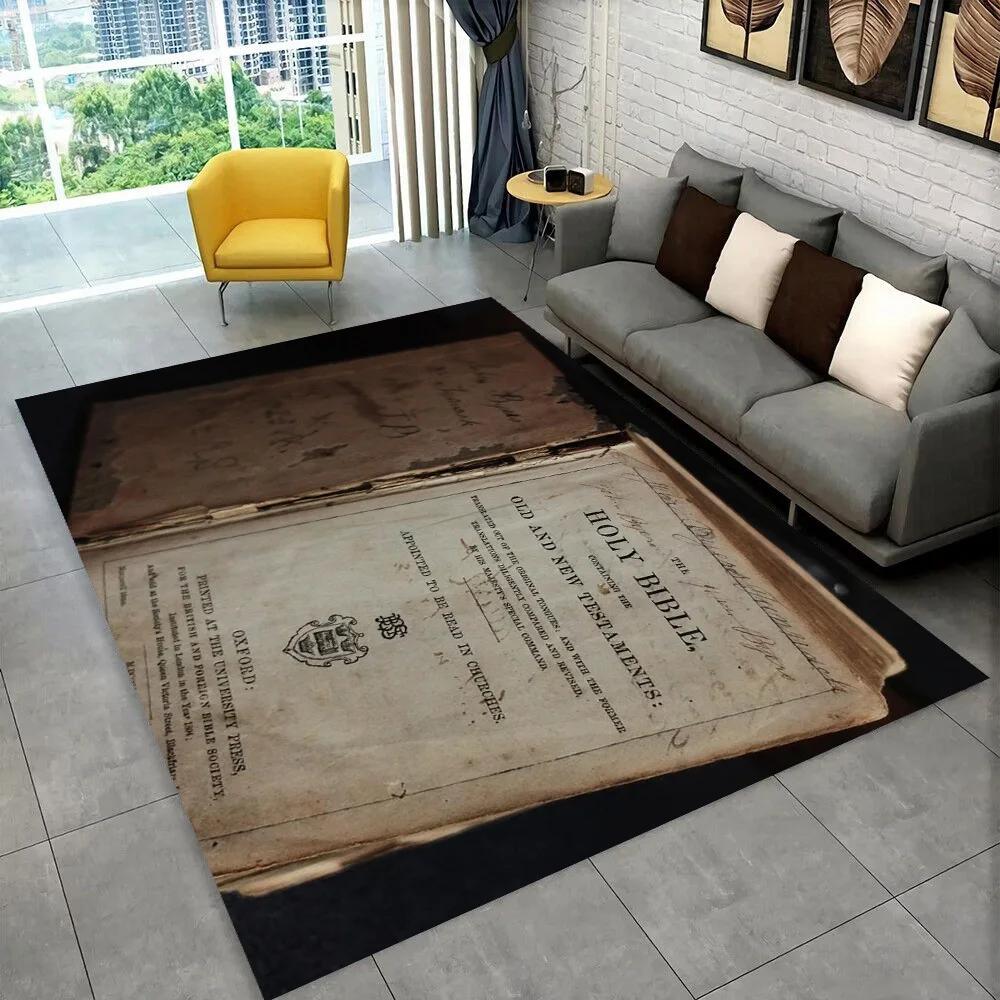 Holy Bible Cross Jesus Pray Area Rug,Carpet Rug for Home Living Room Bedroom Sofa Doormat Decor,kid Play Non-slip Floor Mat Gift