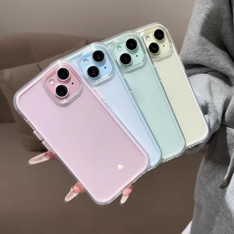 Luxury Clear Color Frame Phone Case For iPhone 17 Pro 16 15 14 13 12 11 17 Pro Max Shockproof Bumper Protective Soft Back Cover