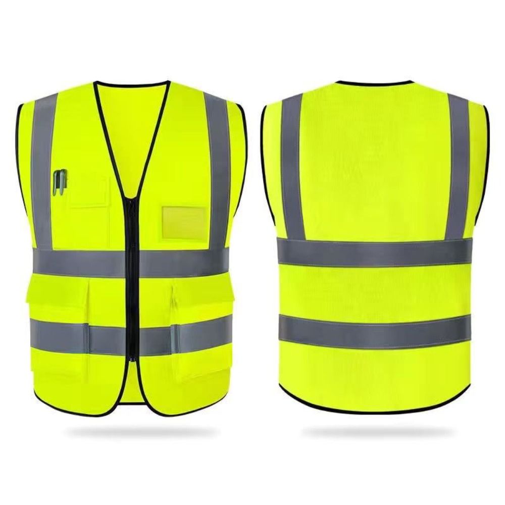 Vest With Reflective Strips Black Mesh Vest Safety Vest  Construction Traffic Railway Metro Workers