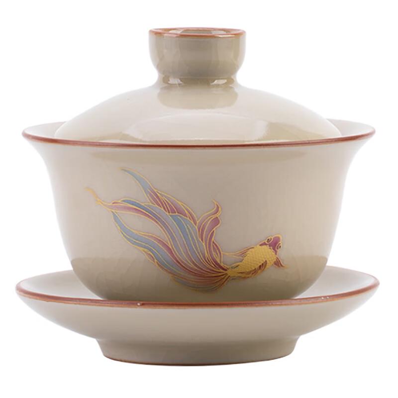 Banshan Dongxue Ru Kiln Sancai Gaiwan Tea Bowl