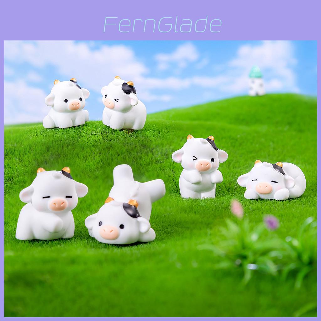 Adorable Resin Brave Little Cow Figurine Desktop Decoration Car Ornament Cute Cartoon Style
