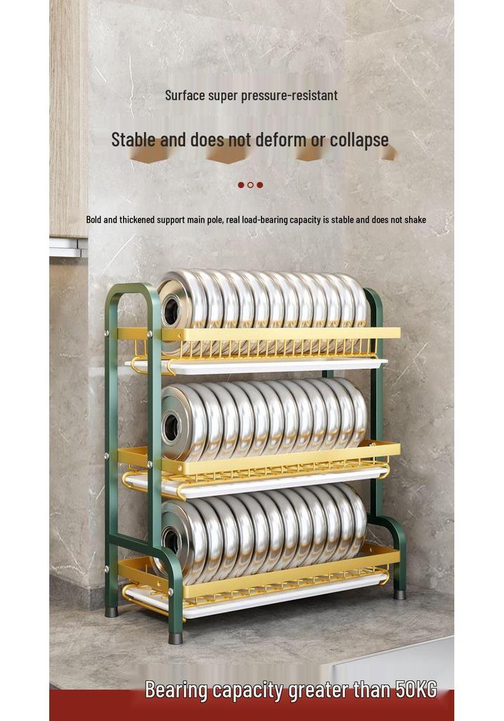 Multifunctional Kitchen Dish Rack: Countertop Draining Rack with Chopstick and Knife Holder for Dish Cabinets