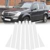6 Stück für SsangYong Rexton 2002-2017 Säulenverkleidungen Autofenster Zierleistenabdeckung BC Säulenaufkleber Silbernes Zubehör