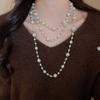 Long Length Pearl Necklace Simulated Pearl Sweater Necklace New Bead Necklace  Lady Wear