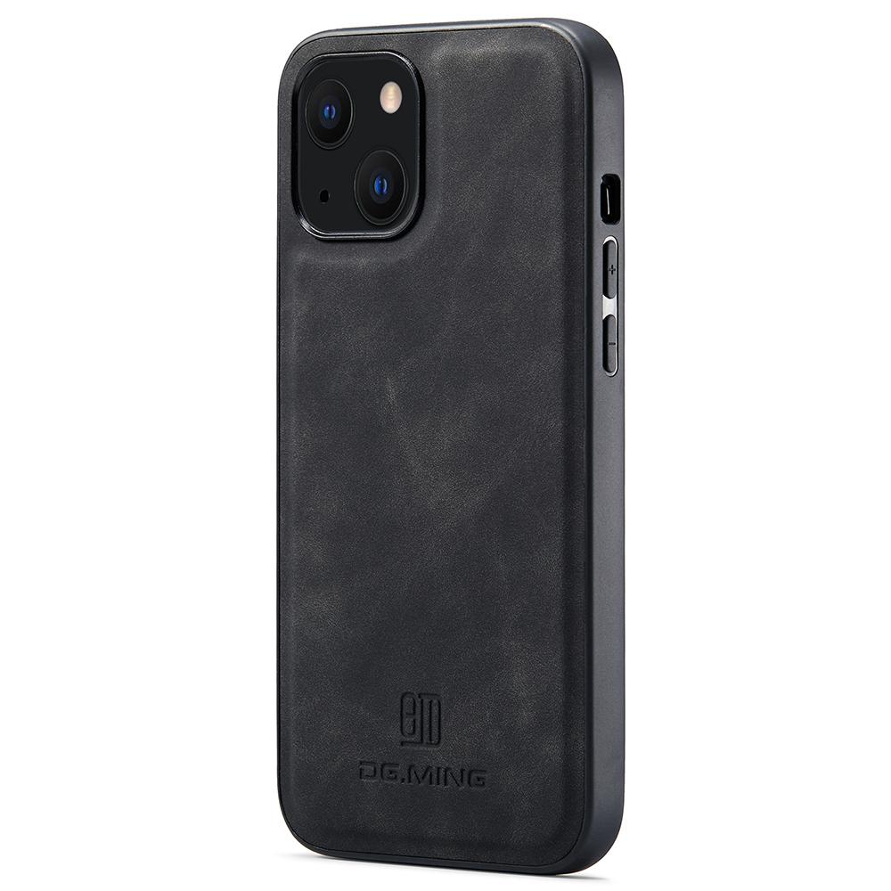 DG.MING For iPhone 13 Case Back Protector PU Leather+PC+TPU Phone Cover