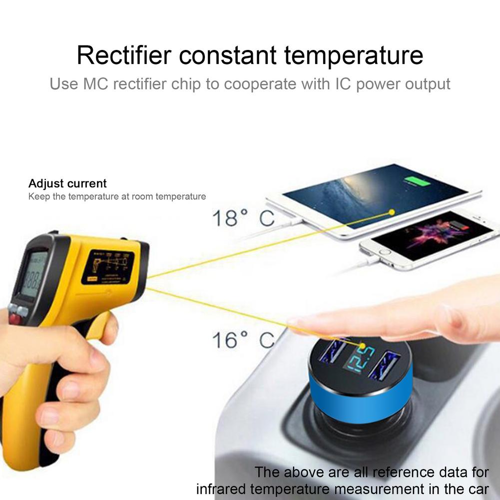 Podwójny interfejs USB Ładowarka samochodowa 4.1A Mini Adapter Zapalniczka samochodowa Wielofunkcyjny Telefon komórkowy Szybkie ładowanie Bezpieczna ochrona