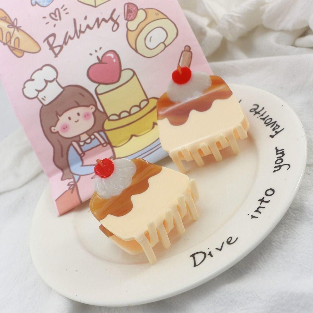 Cherry Cake Acetic Acid Hair Claw Sushi Simulation Food Shark Clip Fashion Fruits Hair Clip  Women