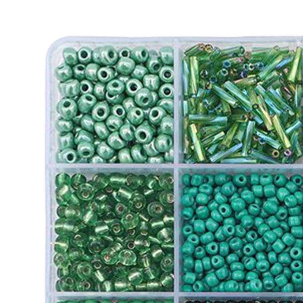 15 Colors Glass Beads Set for Bracelet Making Tube Kit Spacer Handcrafted DIY Craft