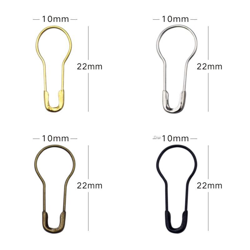 Gourd-Shaped Metal Safety Pins: Iron, Copper, Stainless Steel In Gold, Silver, Black - Clothing Tags/Small Pin Buckles