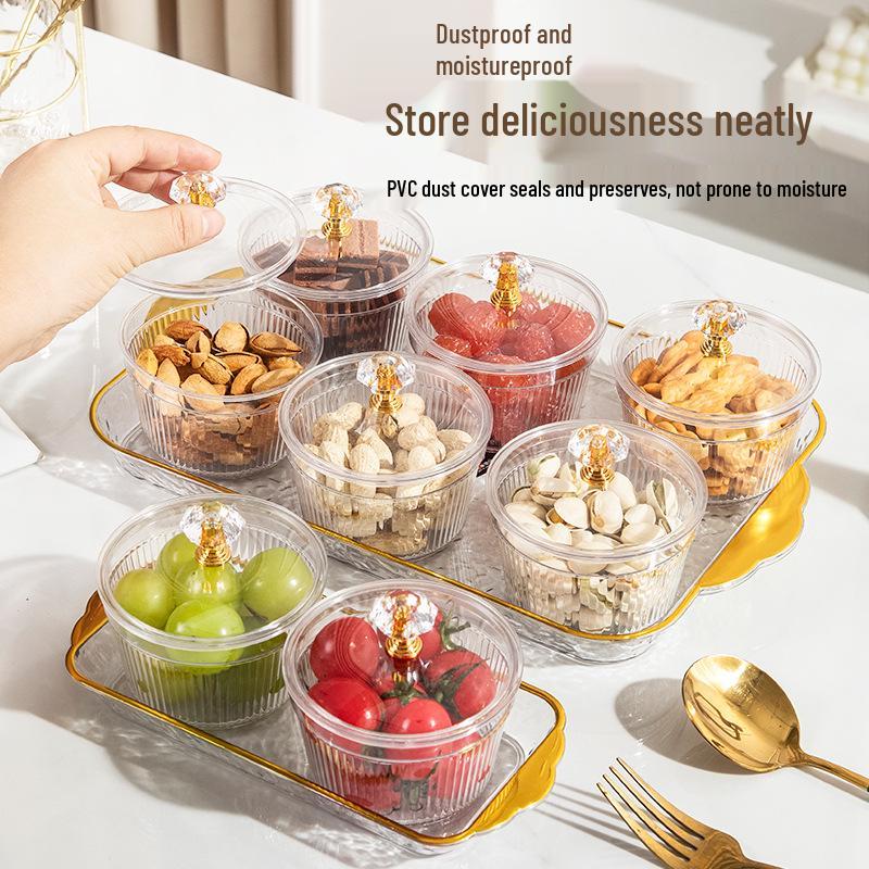 Multi-Grid Plastic Snack and Candy Dish for Home