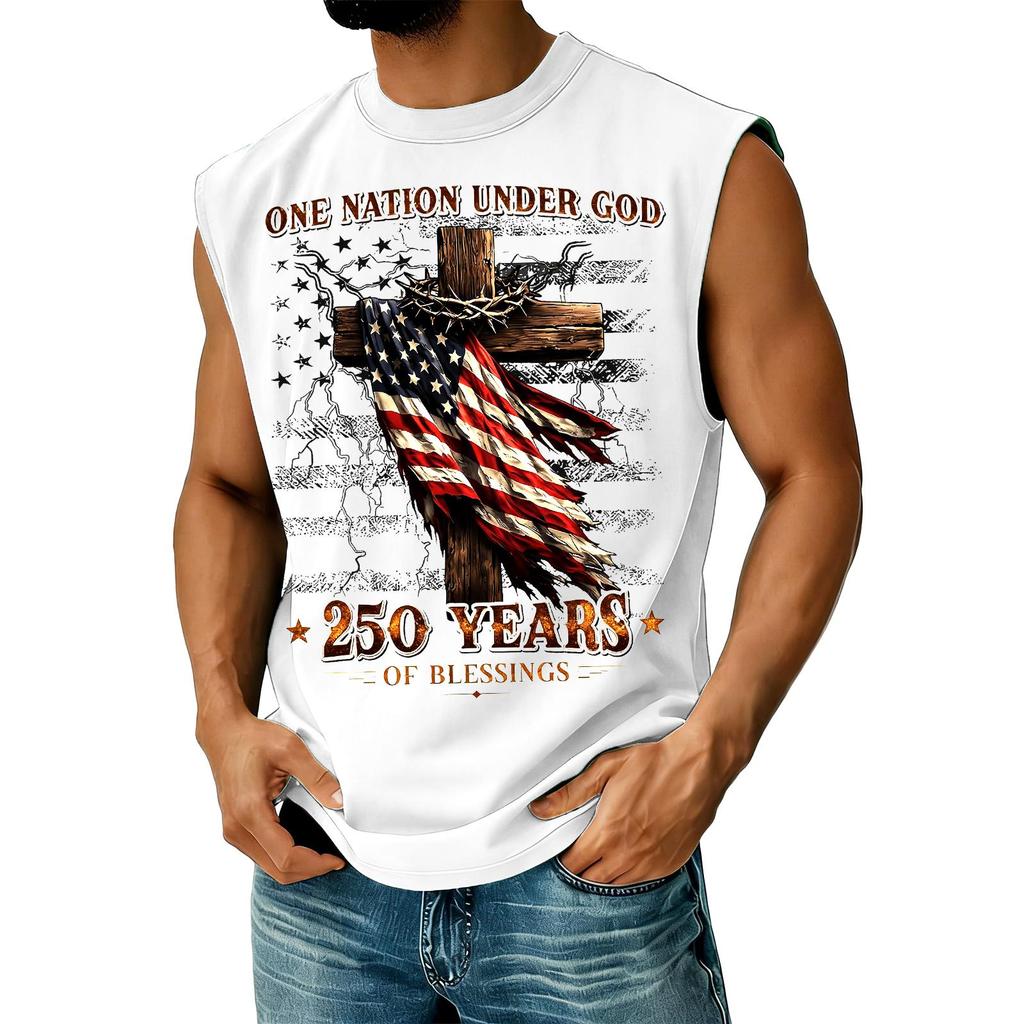 Herren Casual Tanktop mit Unabhängigkeitstag-Aufdruck