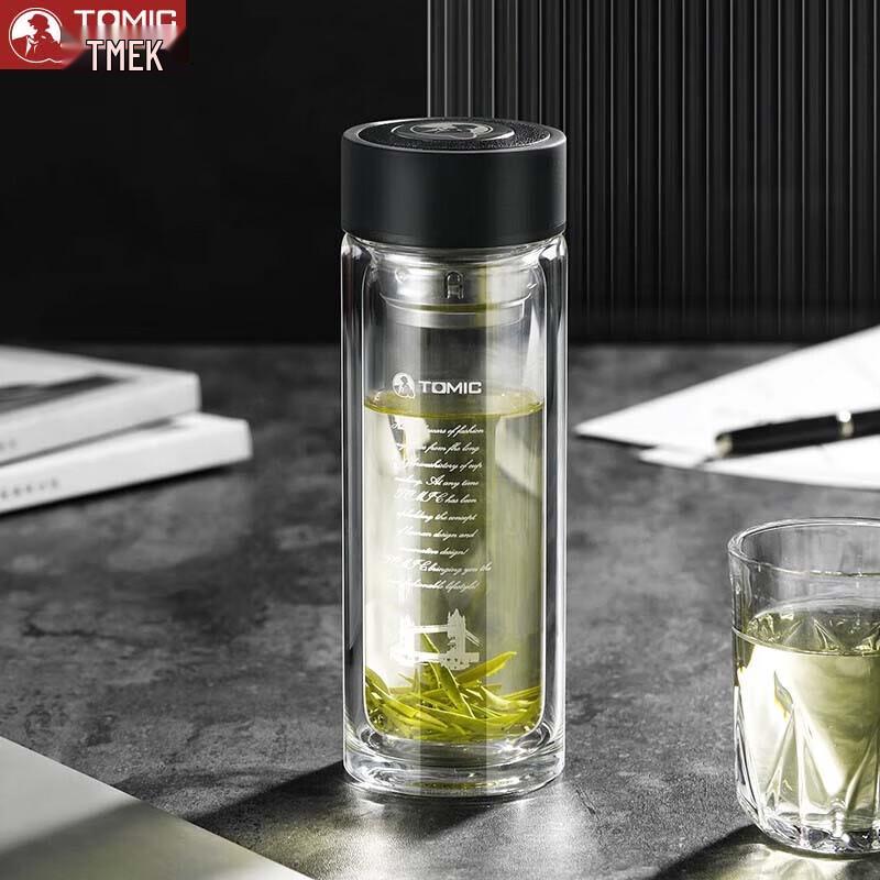 TOMIC Double-Layer Anti-Scald Glass Tea Cup