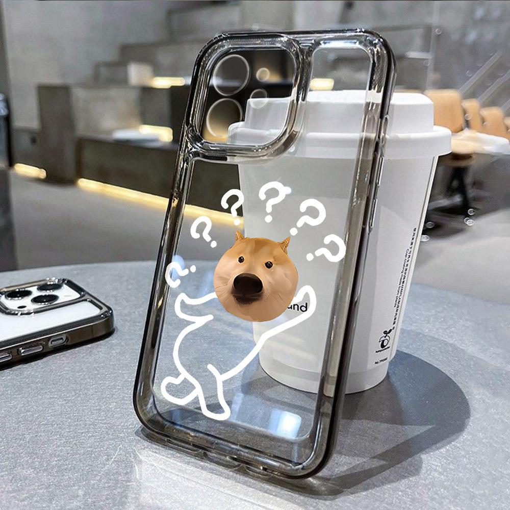 Question Puppy Is Suitable for iPhone17 Space Phone Case 16pro Fine Hole X Apple 15 All-inclusive 14 Anti-drop Niche