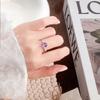 Natural Colored Treasure S925 Sterling Silver Ring for Women's Niche High-end Light Luxury Garnet Topaz Crystal Ring