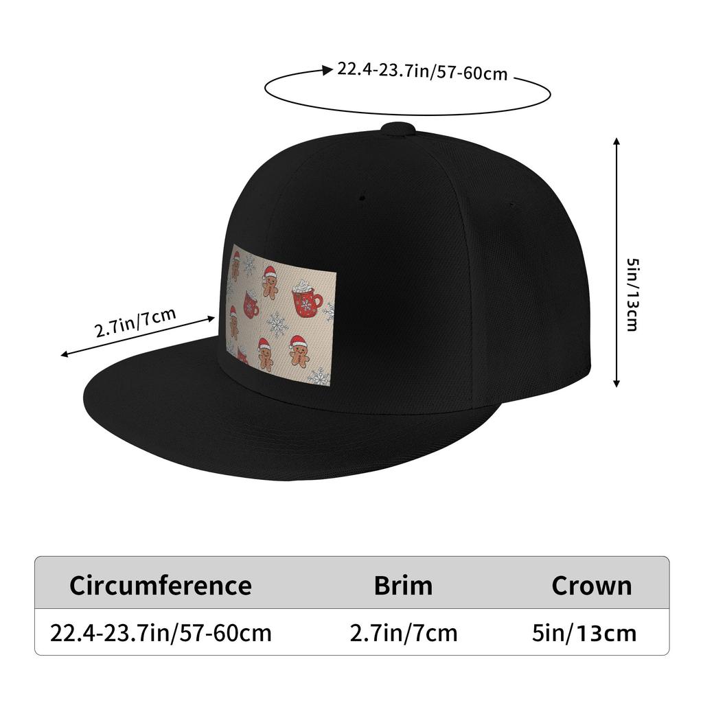 Merry Christmas Tree And Gingerbread Unisex Baseball Caps Snapback Baseball Hats Casual Casquette Outdoor for Unisexs And Womens