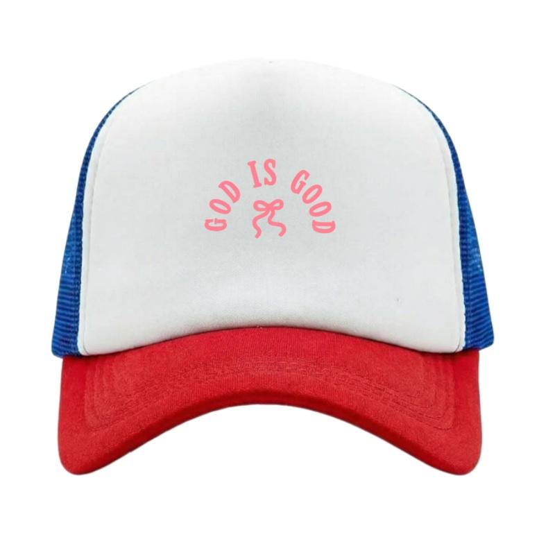 God Is Good Printed Adjustable Baseball Cap Classic Snapback Dad Hat Breathable Mesh Hat Golf Fishing Outdoor Sun Cap