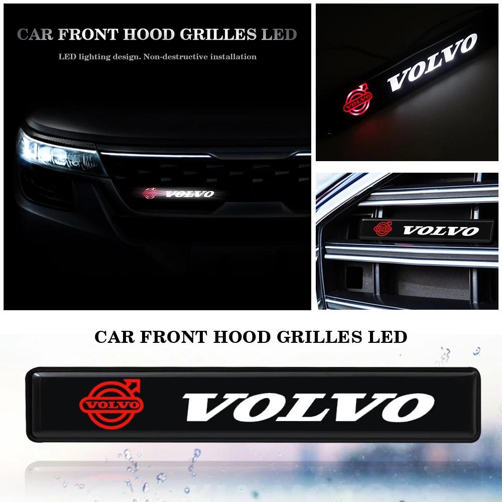 Car Front Cover Grille Lamp Emblem Decor Lightings LED Lights Exterior Accessories For VOLVO Rdesign S80L S60L V40 XC60 V60 XC90