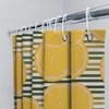 Bright Orange Slice Shower Curtain Waterproof Bathroom Decor Striped Pattern Home Accessories Tiled Washcloth Set
