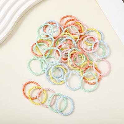 50PCS High Elasticity, Nylon, Children, Leather Band, Thumb Hair Rope, Mixed Colors, Do Not Hurt The Hair, Girls, Baby, Hair