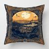 Modern Simple Pillow Case Short Plush Living Room Cafe Sofa Multi-Scene Suitable Landscape Illustration Cushion Cover