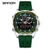 Sanda 6318 Men's Multi-Function Outdoor Sports Watch with Three-City Time, Countdown, and Waterproof Features