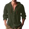 Men's Summer New Loose Print Long Sleeve Shirt Cardigan Beach Shirt