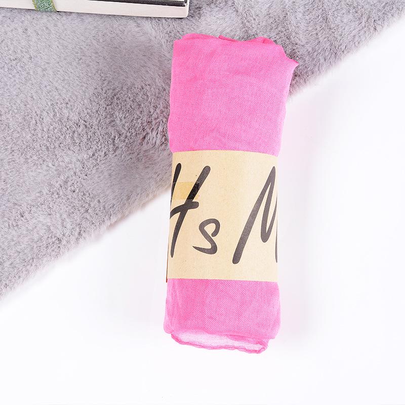 2022 Women's Cotton & Linen Candy Color Neck Scarf – Soft, Solid Hue Gift Scarf