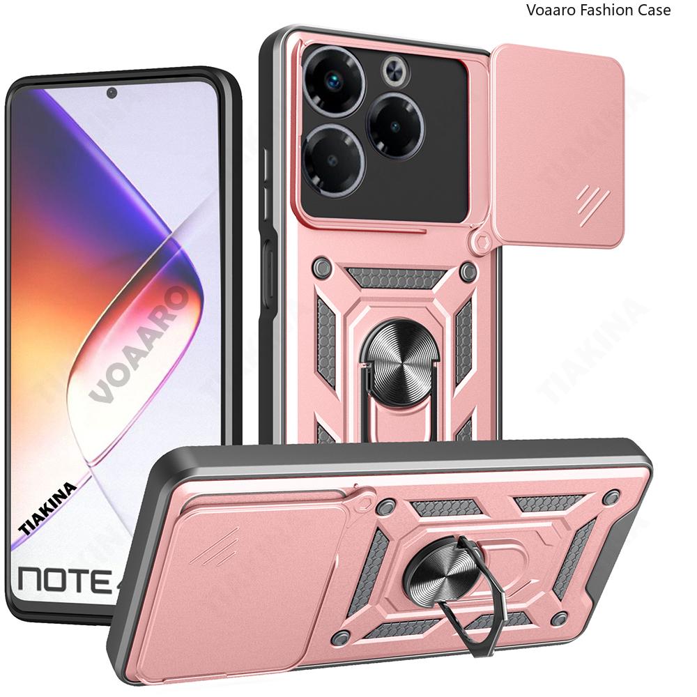 Slide Lens Funda for Infinix Note 40X 5G Case for Infinix Smart 8 Plus Hot 40i 40 Pro 4G Armor Case Magnetic Ring Stand Cover