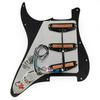 Musiclily Pro-SE ST-DPHC SSS Pre-Wired Pickguard with Ceramic Single-Coil Size Humbucker for Strat Electric Guitar 3P Black Zebra Pickups