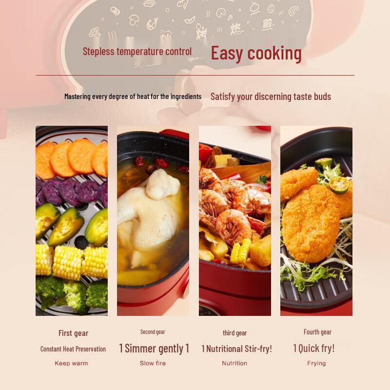 SUPOR 4,5L Multifunktions-Elektro-Hot Pot mit Grill CN-Stecker (Adapter enthalten)