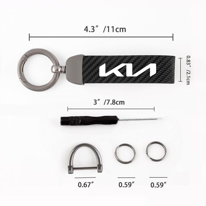 JNGO1 Brelok do kluczy samochodowych Logo Włókno węglowe Skóra Stop cynku Odznaka dla Kia Sportage Ceed Picanto Rio ProCeed Niro 5 3 4 K7 K5 K8 K3 Ray K9