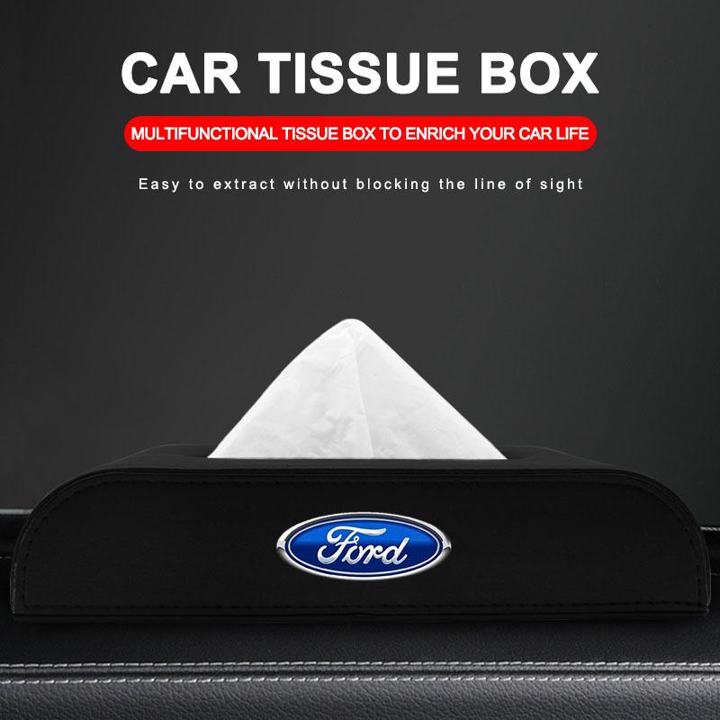 1pcs Car Tissue Box Holder Armrest Box Storage Case For Ford Focus Mk2 Mk3 Fiesta Ranger Mondeo S-MAX Kuga Mustang Auto Goods