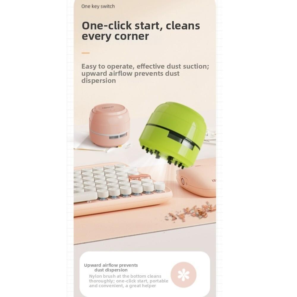 Compact PC Vacuum Cleaner Wireless Eraser Vacuum Low Noise Mini Desk Cleaner Schools
