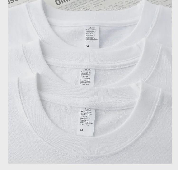 Unisex Japanese Retro Solid Color Round Neck T-Shirt, 300g Heavy Pure Cotton, Casual Short-Sleeve Design.