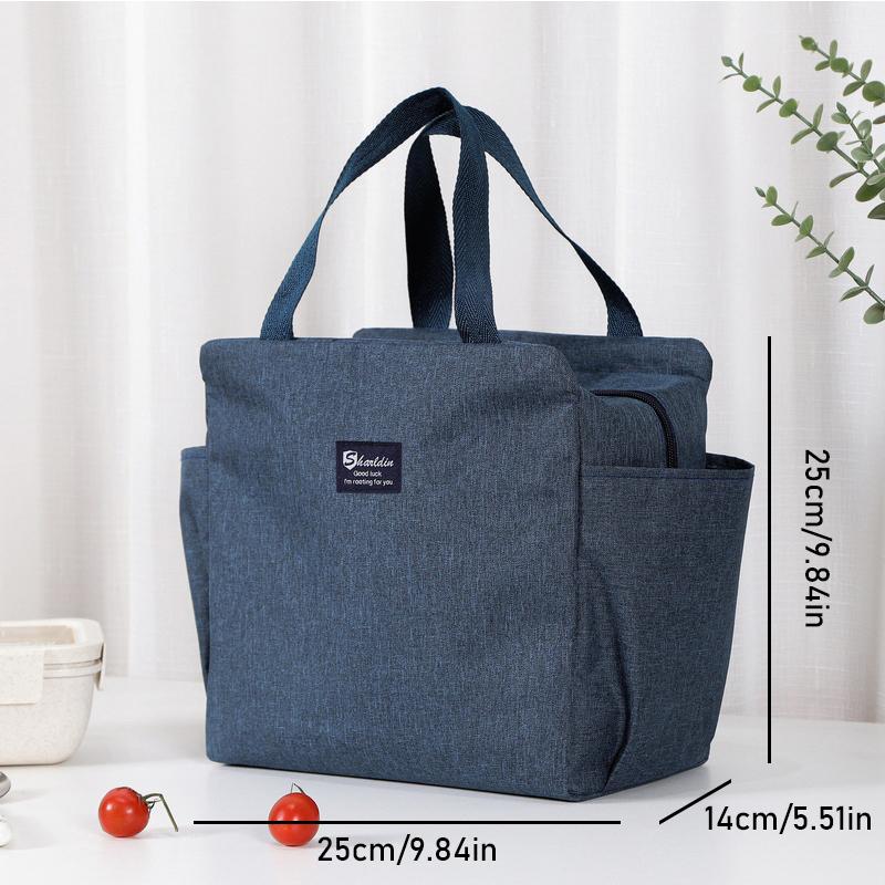 Stor Kapacitet Vattentät Oxford Bärbar Dragkedja Termisk Lunchväska Isolerad Frysväska Kontor Student Bekväm Matlåda