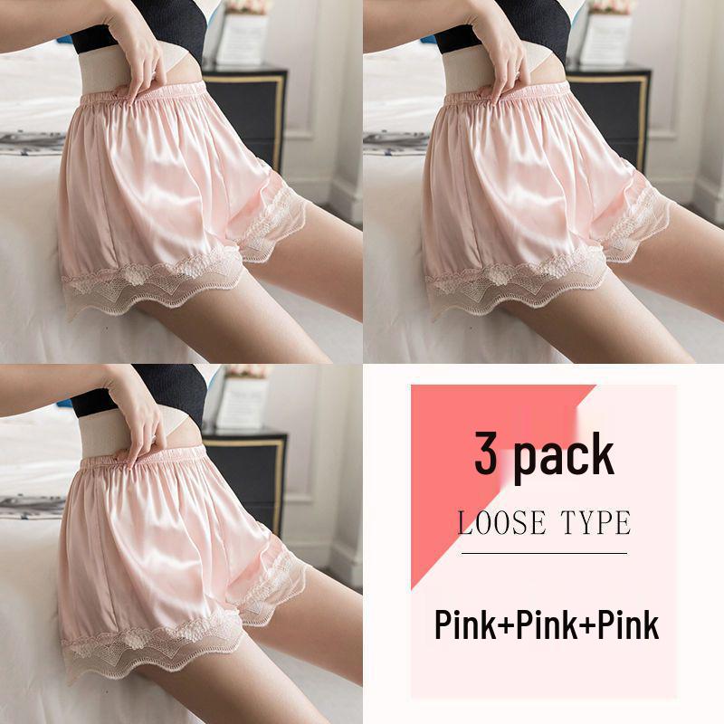 Seamless Ice Silk Lace Women's Summer Anti-Exposure Loose Shorts