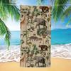 Tropical Quick-Dry Beach Towel with Ocean Whale & Sea Turtle Print - Absorbent & Ideal for Summer Seaside Vacations