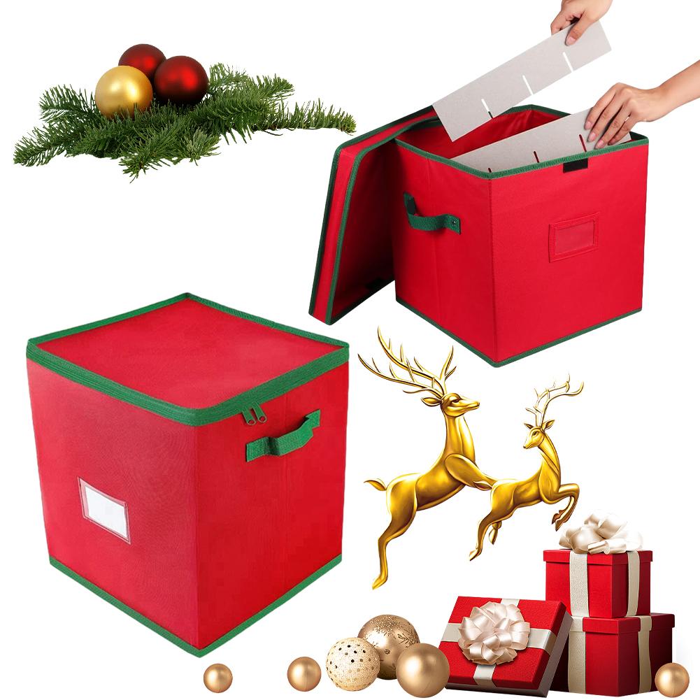 

Xmas Storage Box with Adjustable Dividers Christmas Ornament Storage Box Christmas Storage Containers Fits 64 Holiday Ornaments China Mainland